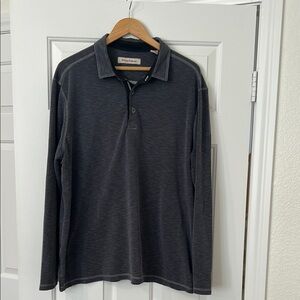 Tommy Bahama Black Long Sleeve Polo Shirt